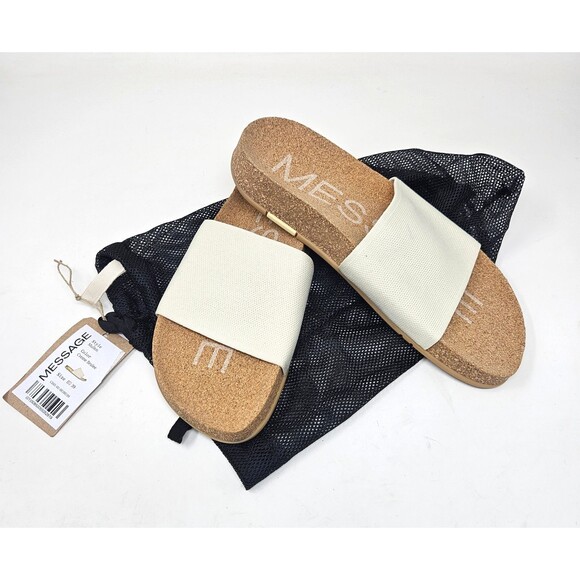 MESSAGE Mullen Classic Slides 39 Creme Brulee Neutral Minimalist Vegan Light - Picture 1 of 11